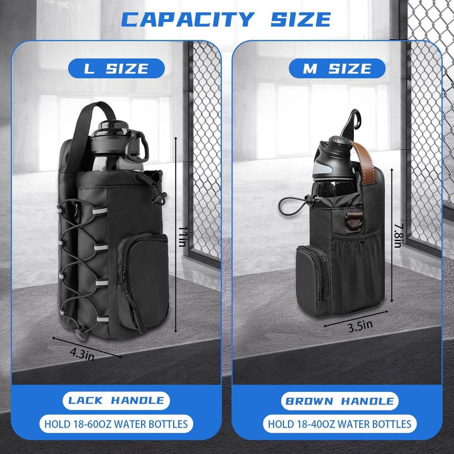 Magnetic Gym Bag for Men and Women, Magnetic Water Bottle Holder for Gym, Small Gym Bag, Gym Gifts for Women and Men (Blue, <40 OZ)