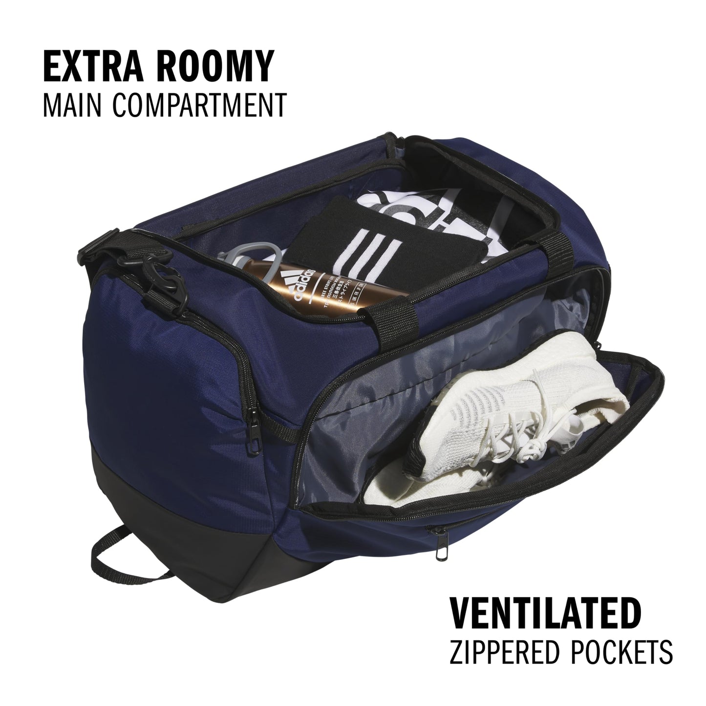 adidas Defender 5 Duffel Bag for Sports, Gym and Travel, Black, OSFA