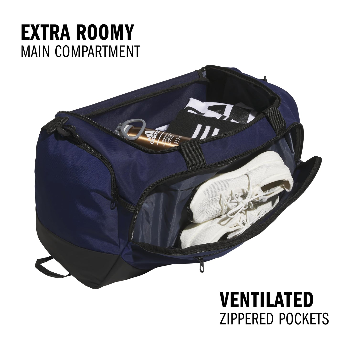 adidas Defender 5 Duffel Bag for Sports, Gym and Travel, Black, OSFA