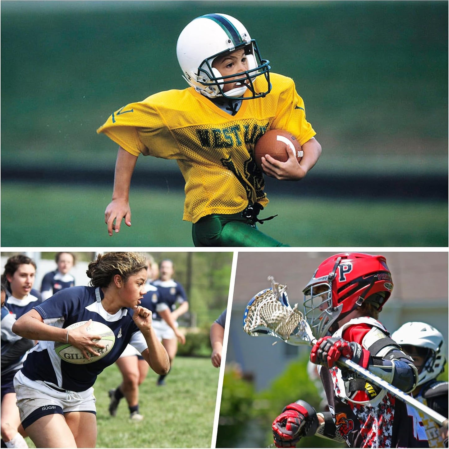 COOLOMG Youth Padded Football Shirt Chest Rib Protector | Football Compression Undershirt Back Protection
