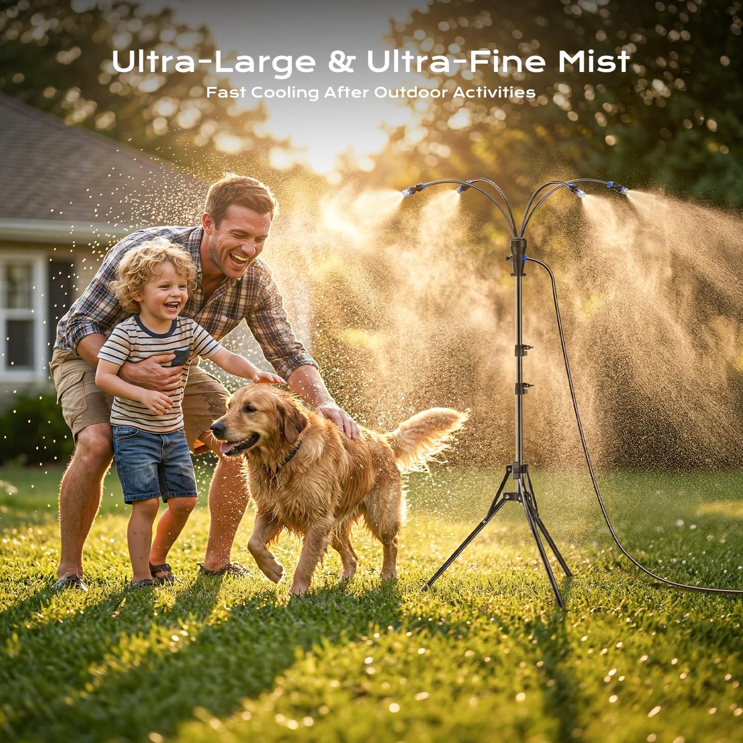 Portable 4 Gallon Misting System with 15000mAh Rechargeable Pump, 33FT Hose – Powerful Outdoor Water Bucket Misters for Outside Patio Cooling, Backyard, Canopy, Camping, Umbrella, Sports, Greenhouse