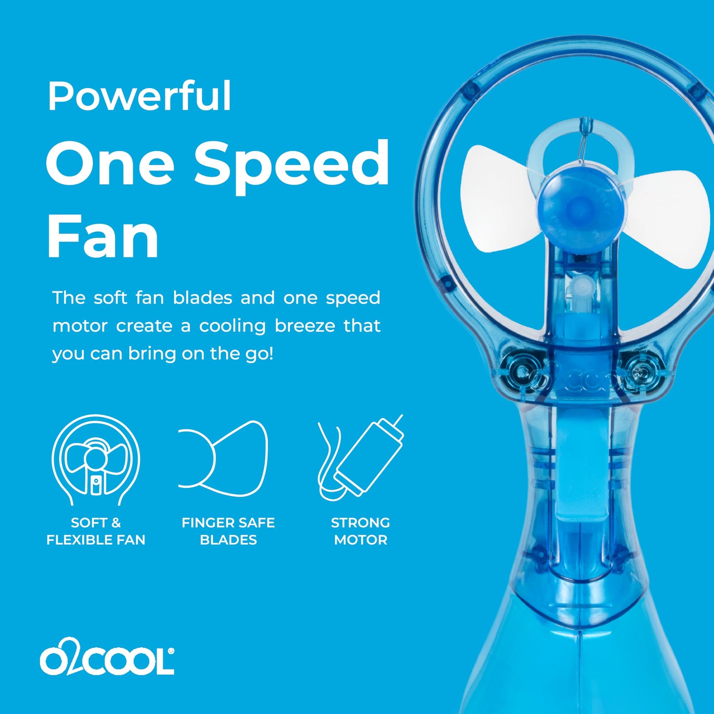 O2COOL Deluxe Handheld Battery Powered Water Misting Fan (Green)