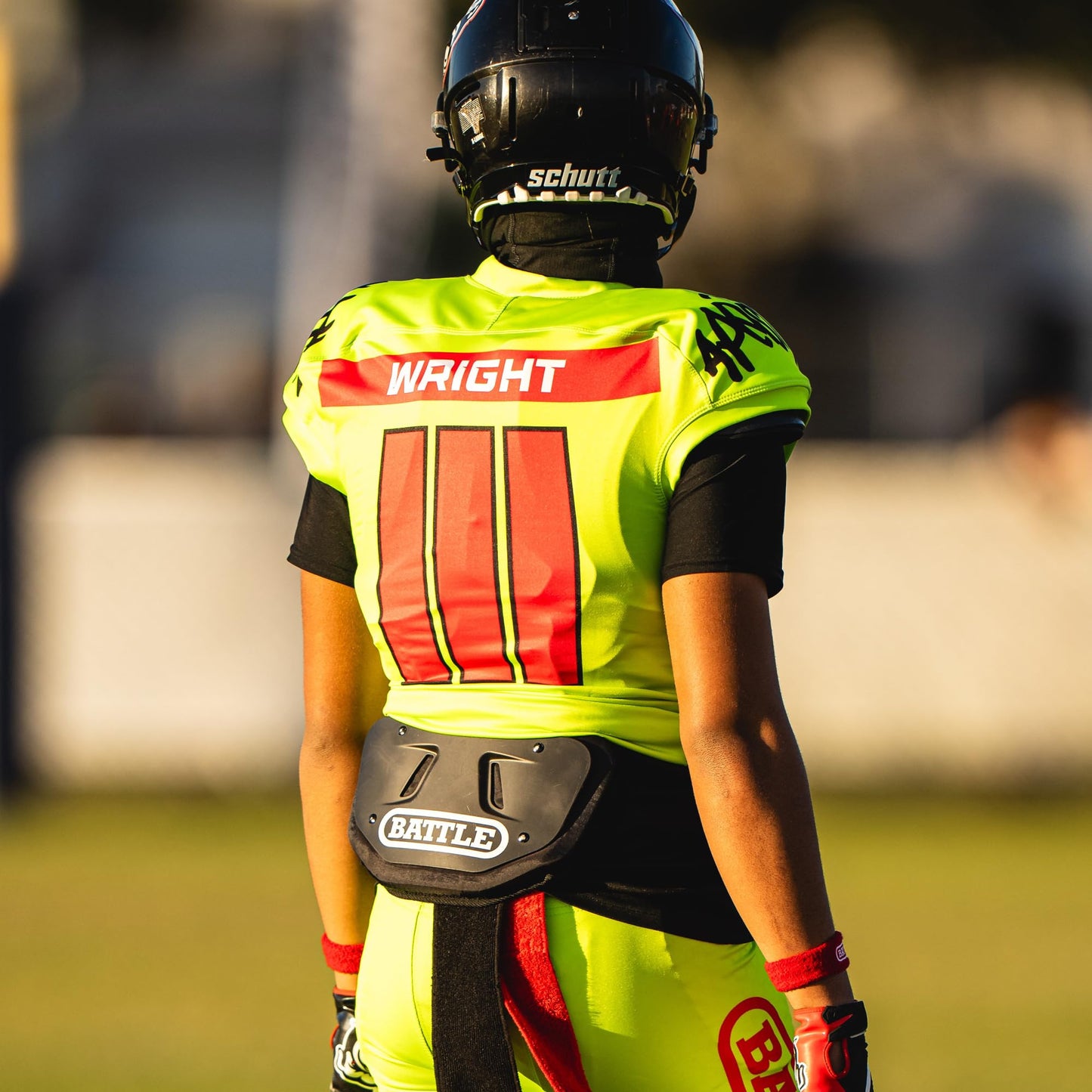 Battle Sports Football Back Plate – Hard Shell Lower Back Protector with Contoured Foam for High-Impact Protection for Youth, Kids and Adults