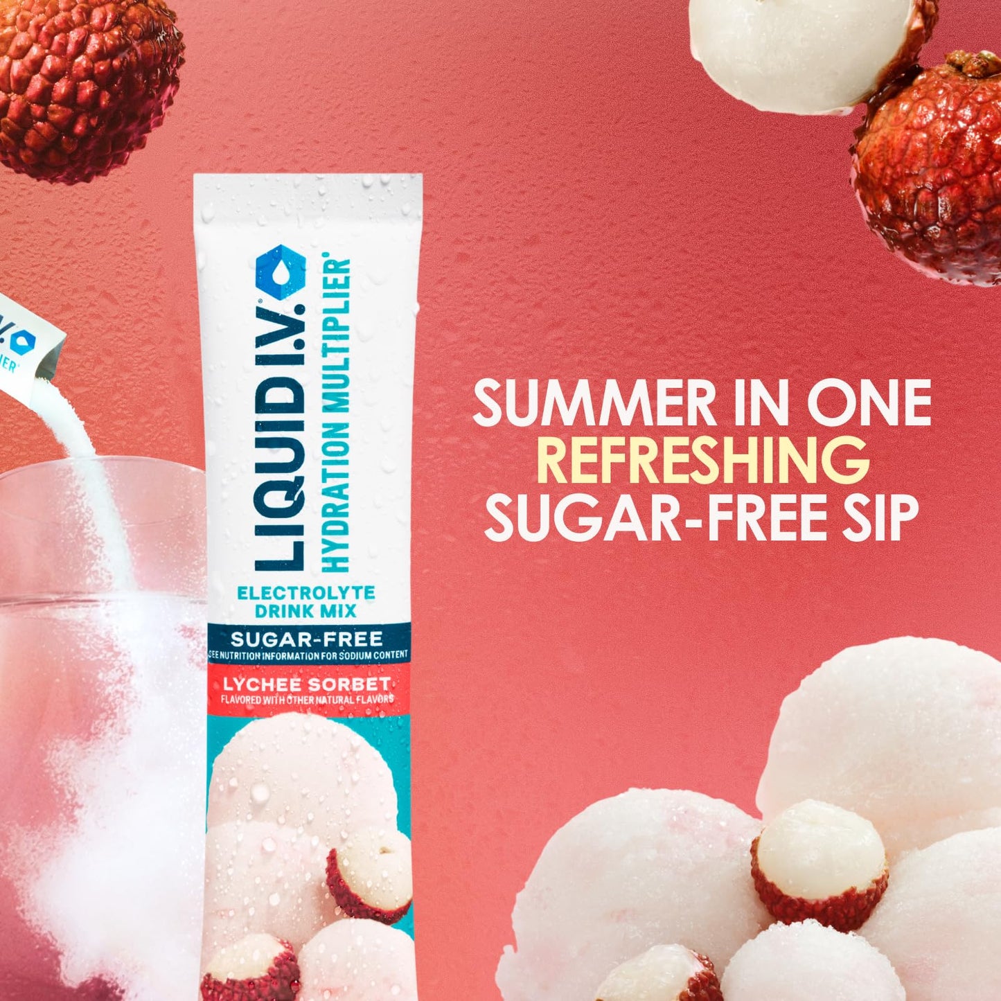 Liquid I.V.® Hydration Multiplier® Sugar-Free - Ring Pop Cherry | Electrolyte Powder Drink Mix | 1 Pack (14 Servings)