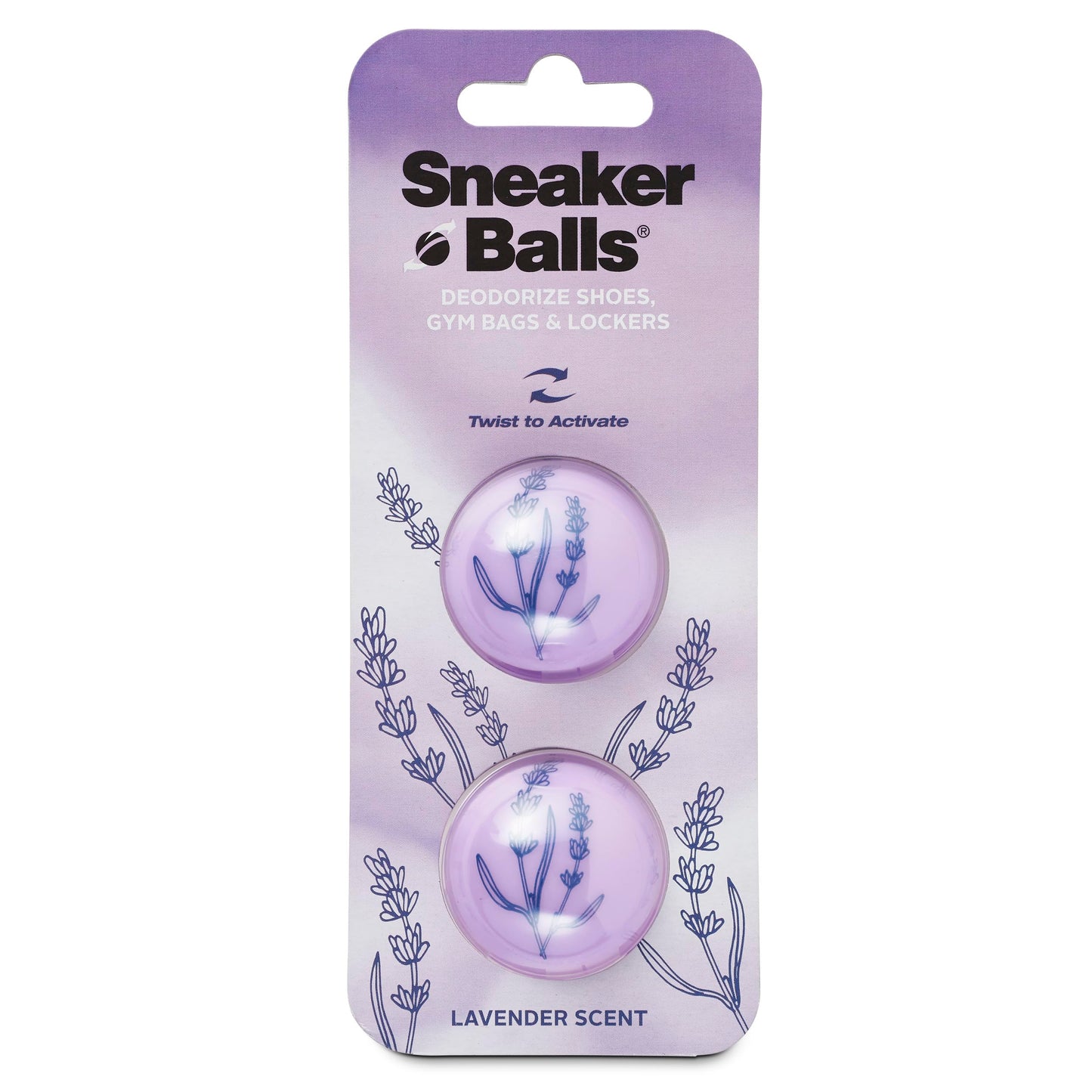Sneaker Balls Odor-Fighting Shoe Fresheners, Eliminates Unpleasant Smells, Perfect For Sneakers, Gym Bags, Gear Bags, Drawers, Lockers, And More!, Football, 2 Pack