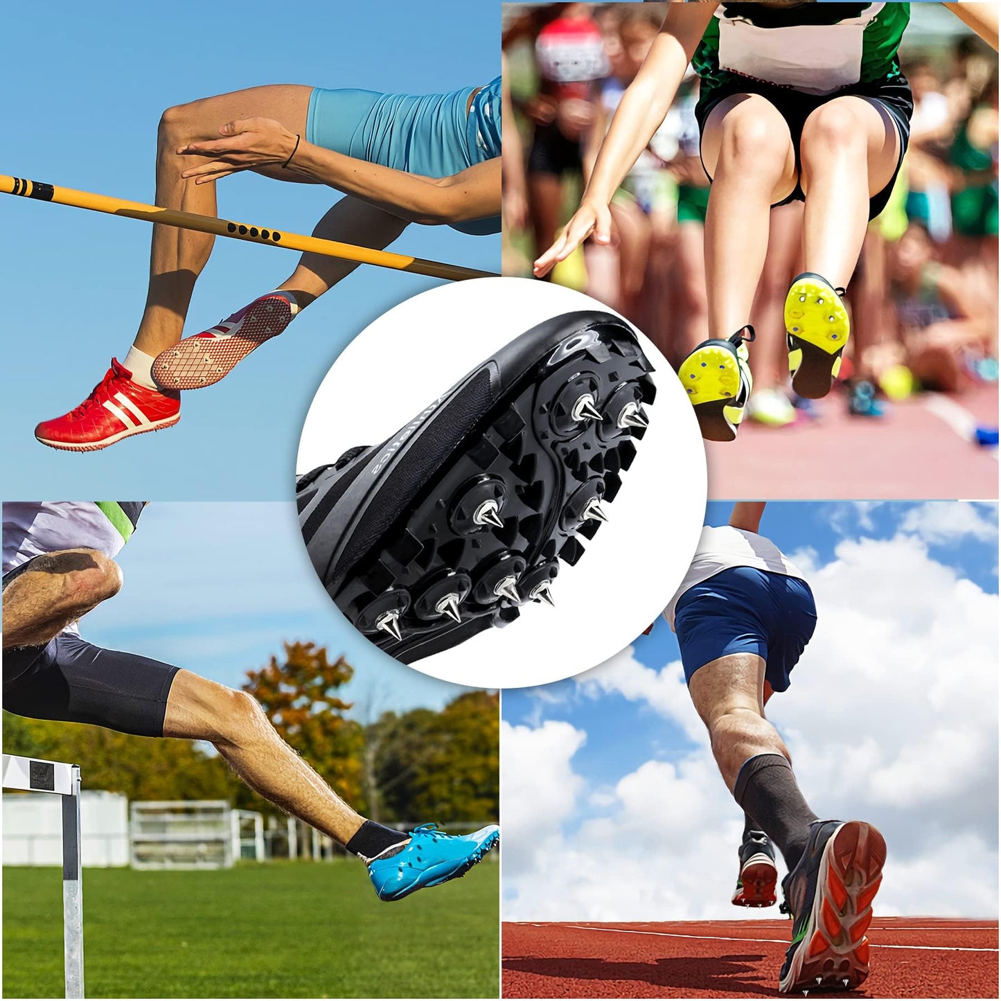 JULMELON 120PCS 1/4inch Stainless Steel Track and Cross Country Spikes Golf Shoe Spikes with Spike Wrench, Replacement Spikes for Sprint Sports Short Running Track Shoes
