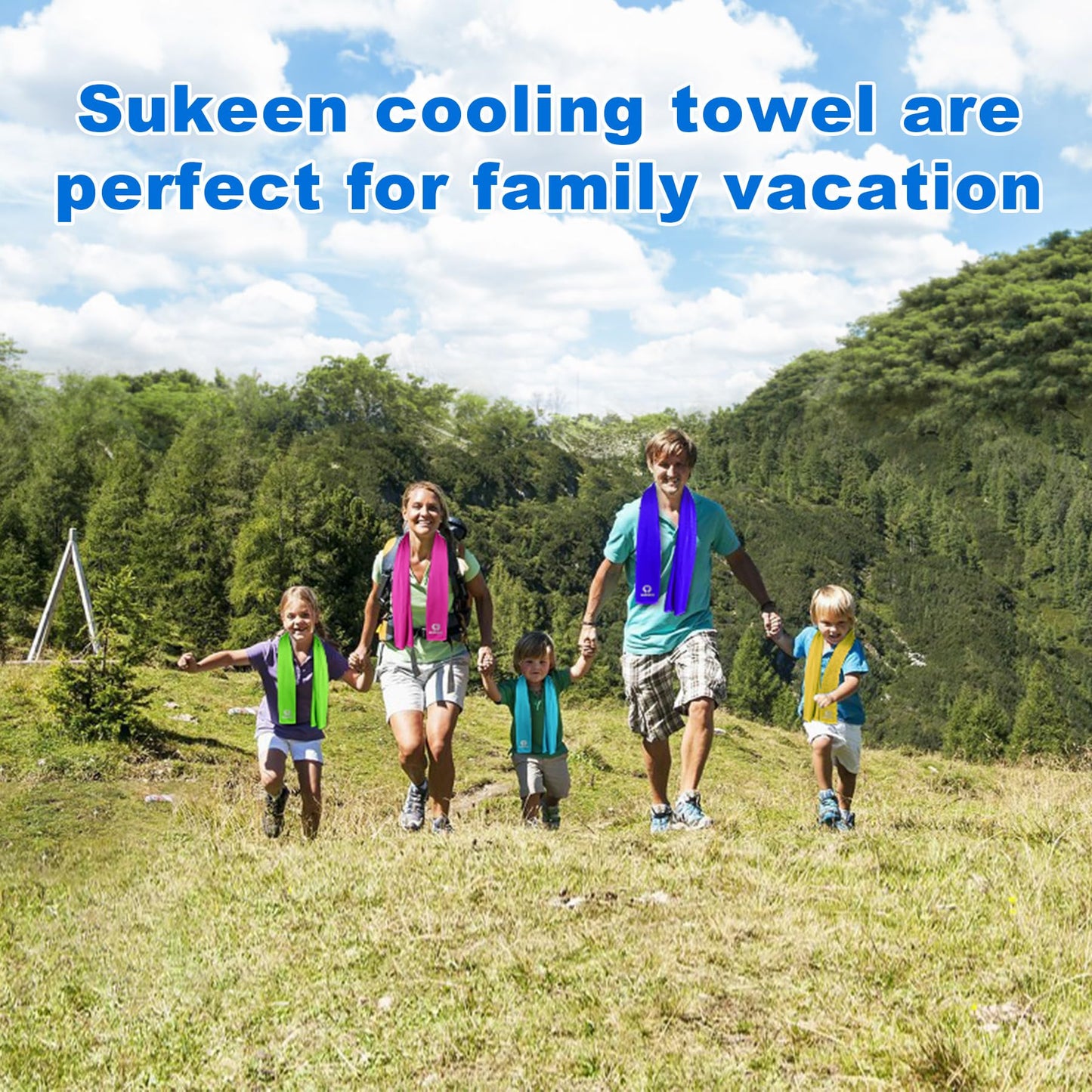 Sukeen 4 Pack Cooling Towels (40"x12"), Cooling Neck Wraps, Ice Towel, Soft Breathable Chilly Towel,Microfiber Towel for Yoga,Sport,Running,Gym,Workout,Camping,Fitness,Workout & More Activities