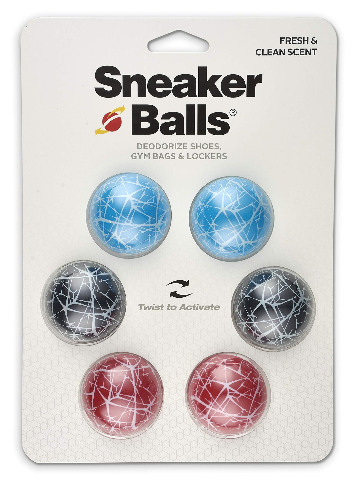 Sneaker Balls Odor-Fighting Shoe Fresheners, Eliminates Unpleasant Smells, Perfect For Sneakers, Gym Bags, Gear Bags, Drawers, Lockers, And More!, Football, 2 Pack