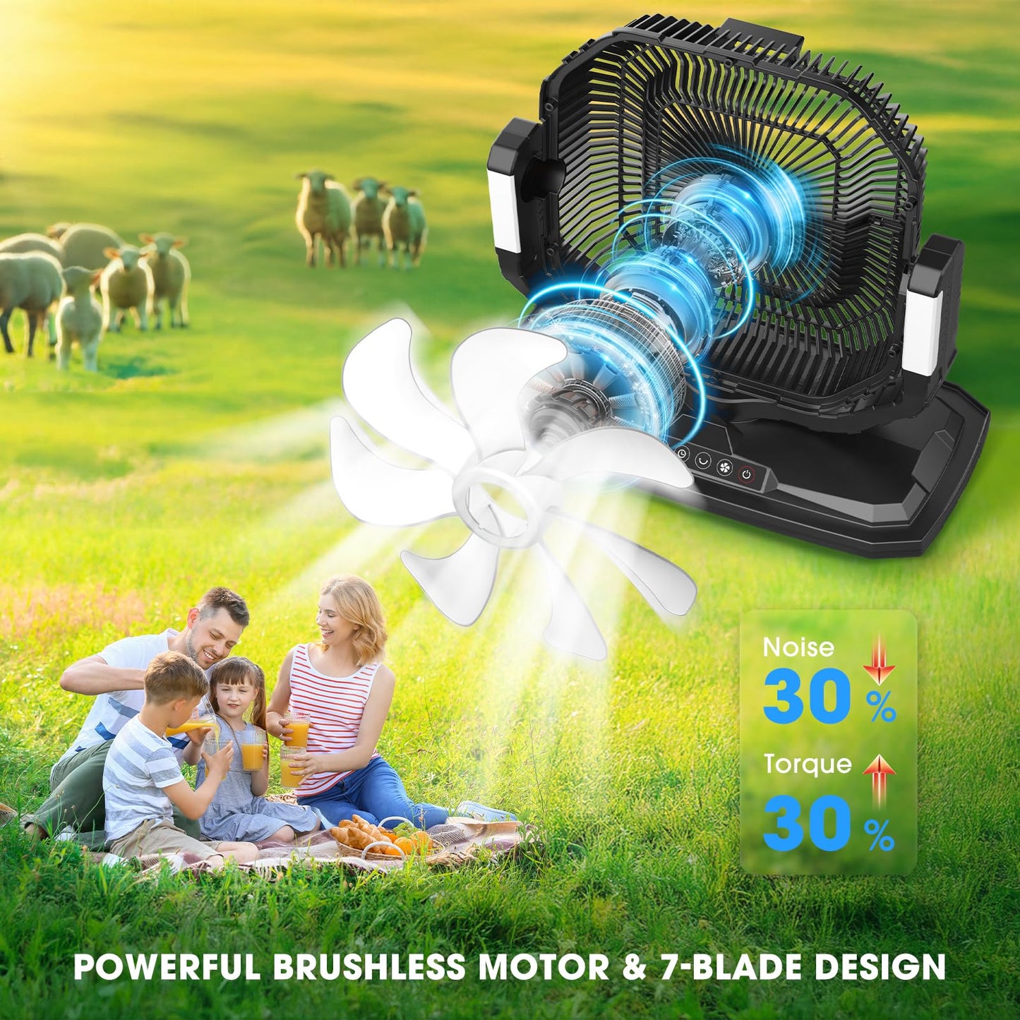 Ausic 5 Gal 12" Portable Misting Fan for Outside Patios, 30000mAh Outdoor Oscillating Rechargeable Battery Fan, Cooling Water Camping Fan with Telescopic Handle/Remote, Summer Essentials