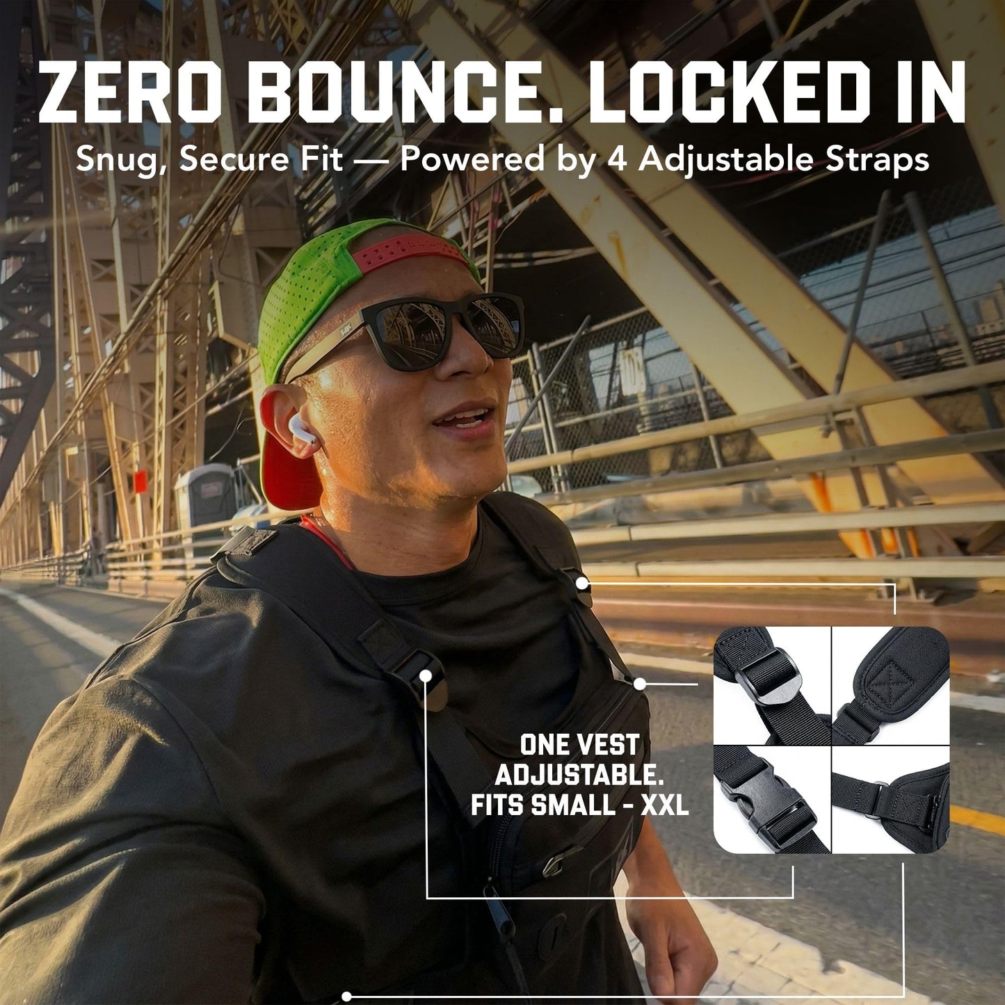 MVRK Water Resistant Running Vest Chest Pack, Phone Holder for Running, Lightweight Training Pack with Reflective Detail