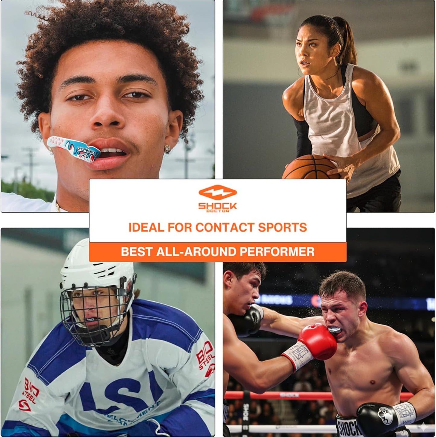 Shock Doctor Mouth Guard, Custom Fit Football Mouth Guard, Moldable Mouth Guard Boxing, Lacrosse, Hockey, MMA, Football & More, Mouthpiece, Mouthguard Sports, Adult & Youth