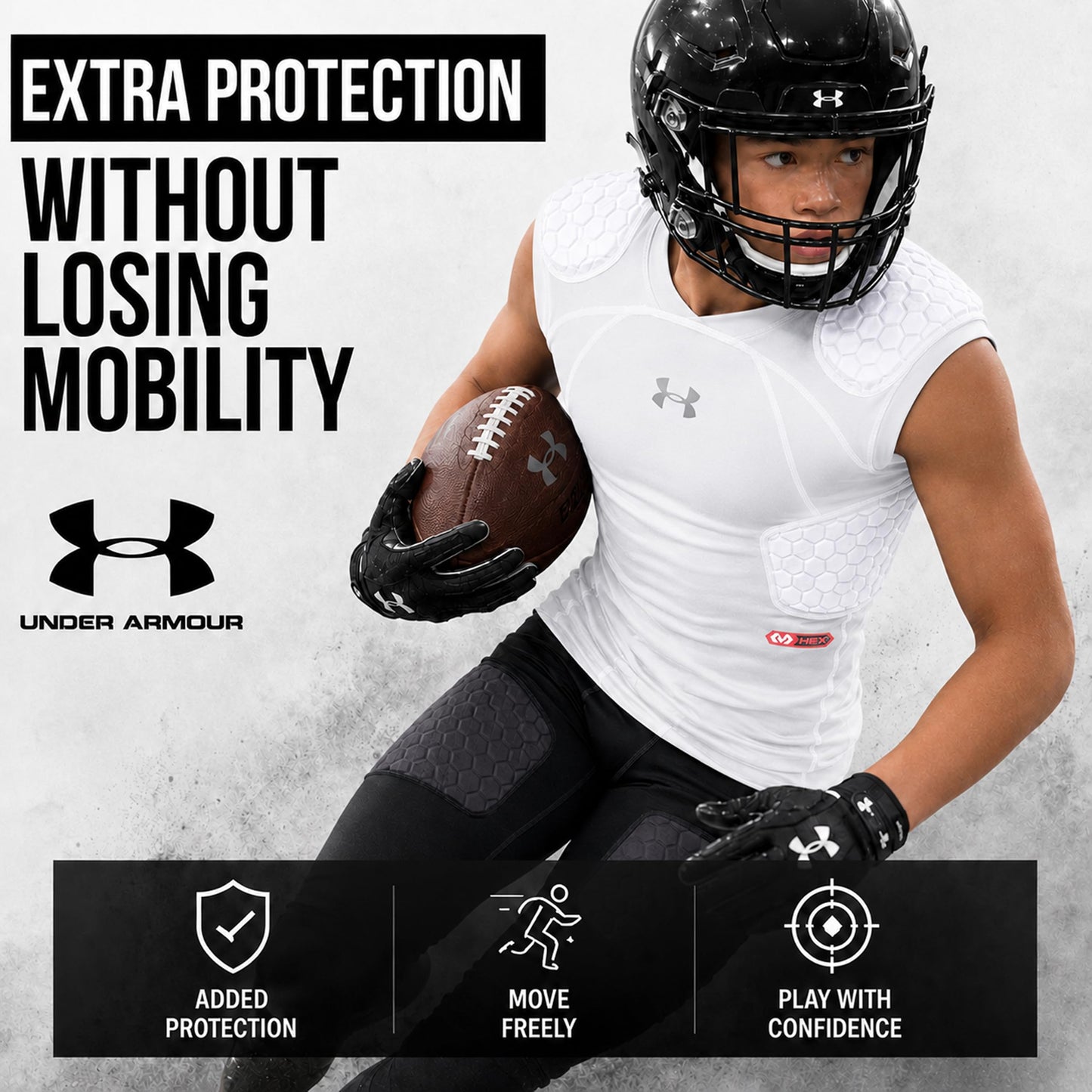 Under Armour Gameday Pro 5-Pad Youth Football Compression Shirt Protective Top
