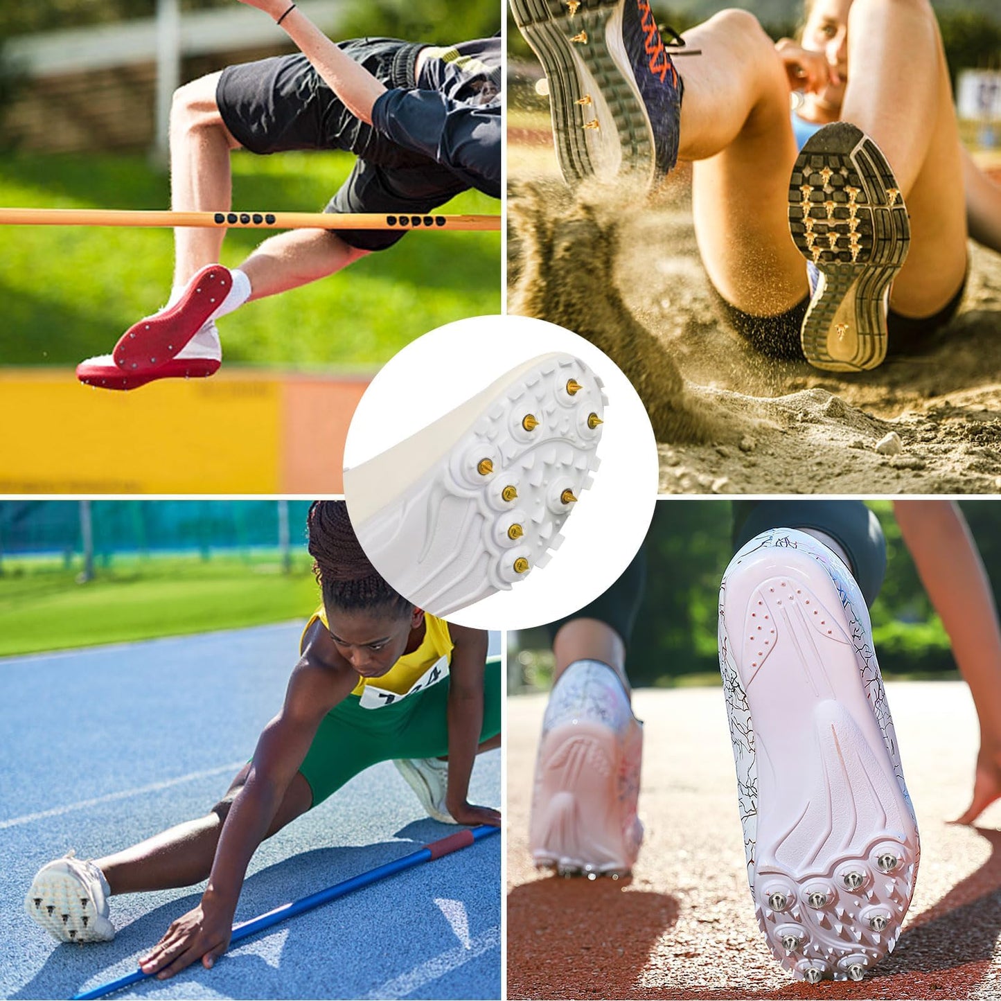 JULMELON 120PCS 1/4inch Stainless Steel Track and Cross Country Spikes Golf Shoe Spikes with Spike Wrench, Replacement Spikes for Sprint Sports Short Running Track Shoes