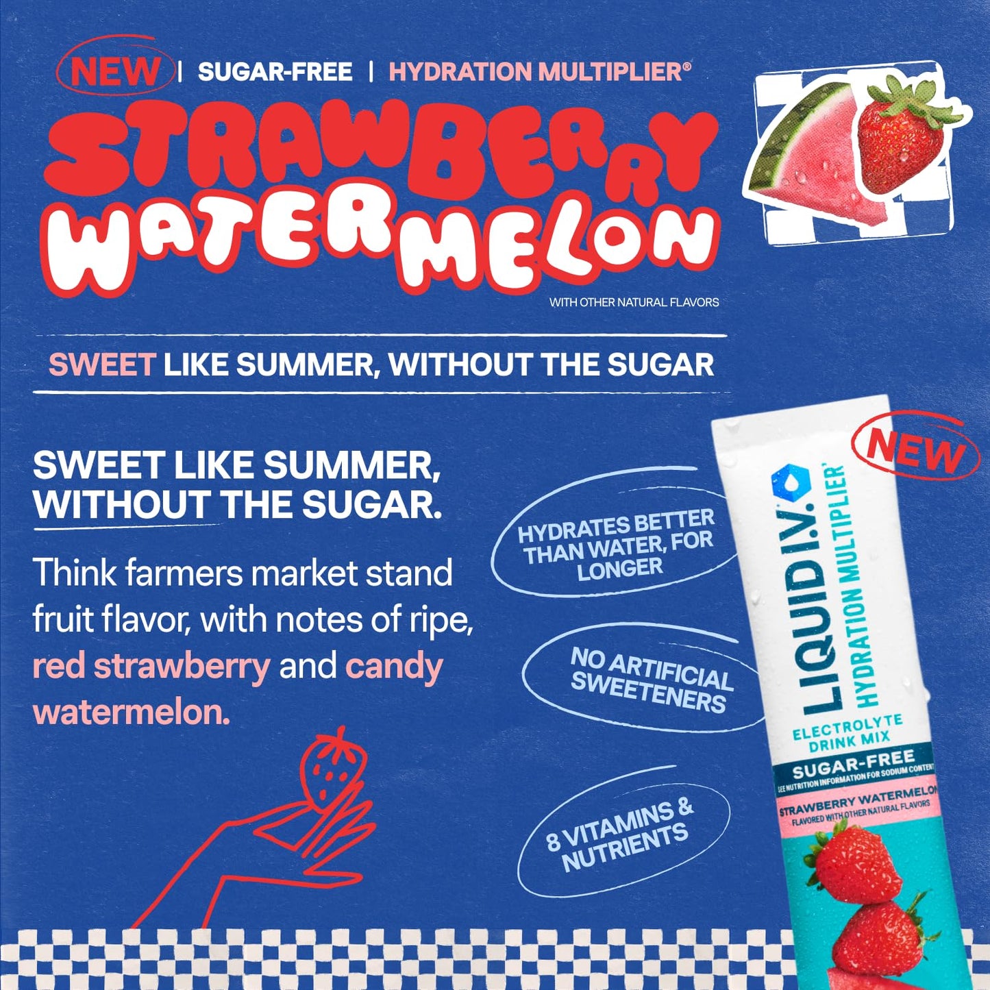 Liquid I.V.® Hydration Multiplier® Sugar-Free - Ring Pop Cherry | Electrolyte Powder Drink Mix | 1 Pack (14 Servings)