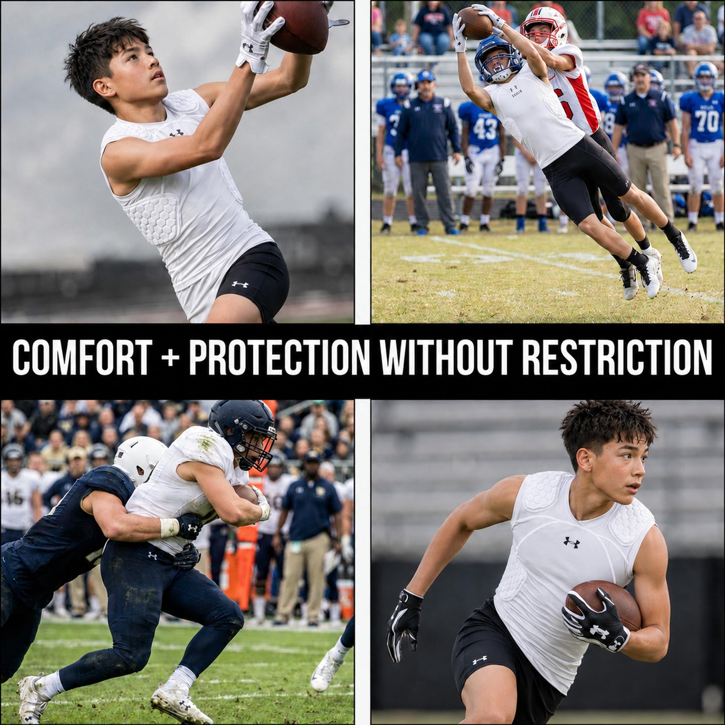 Under Armour Gameday Pro 5-Pad Youth Football Compression Shirt Protective Top