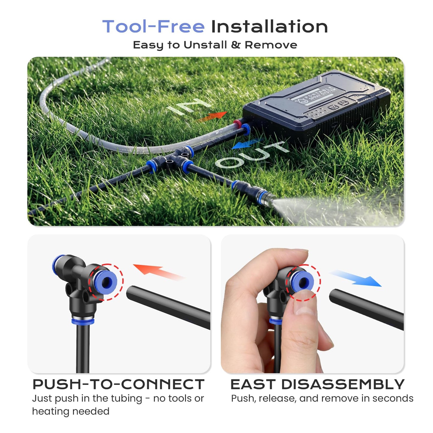 Portable 4 Gallon Misting System with 15000mAh Rechargeable Pump, 33FT Hose – Powerful Outdoor Water Bucket Misters for Outside Patio Cooling, Backyard, Canopy, Camping, Umbrella, Sports, Greenhouse