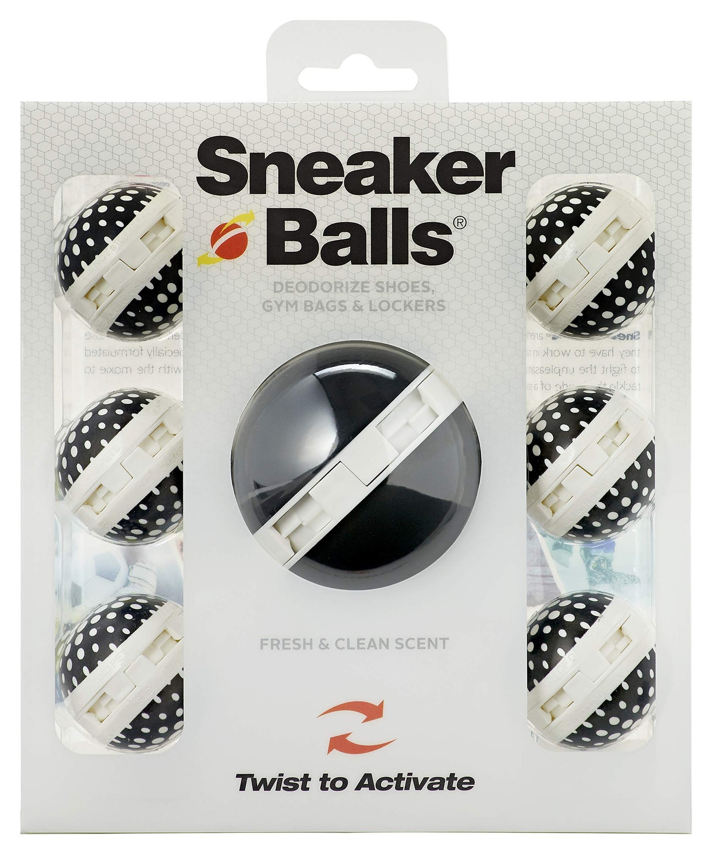 Sneaker Balls Odor-Fighting Shoe Fresheners, Eliminates Unpleasant Smells, Perfect For Sneakers, Gym Bags, Gear Bags, Drawers, Lockers, And More!, Football, 2 Pack