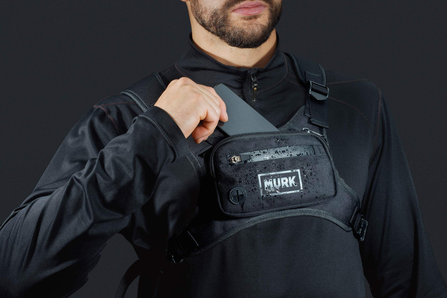 MVRK Water Resistant Running Vest Chest Pack, Phone Holder for Running, Lightweight Training Pack with Reflective Detail