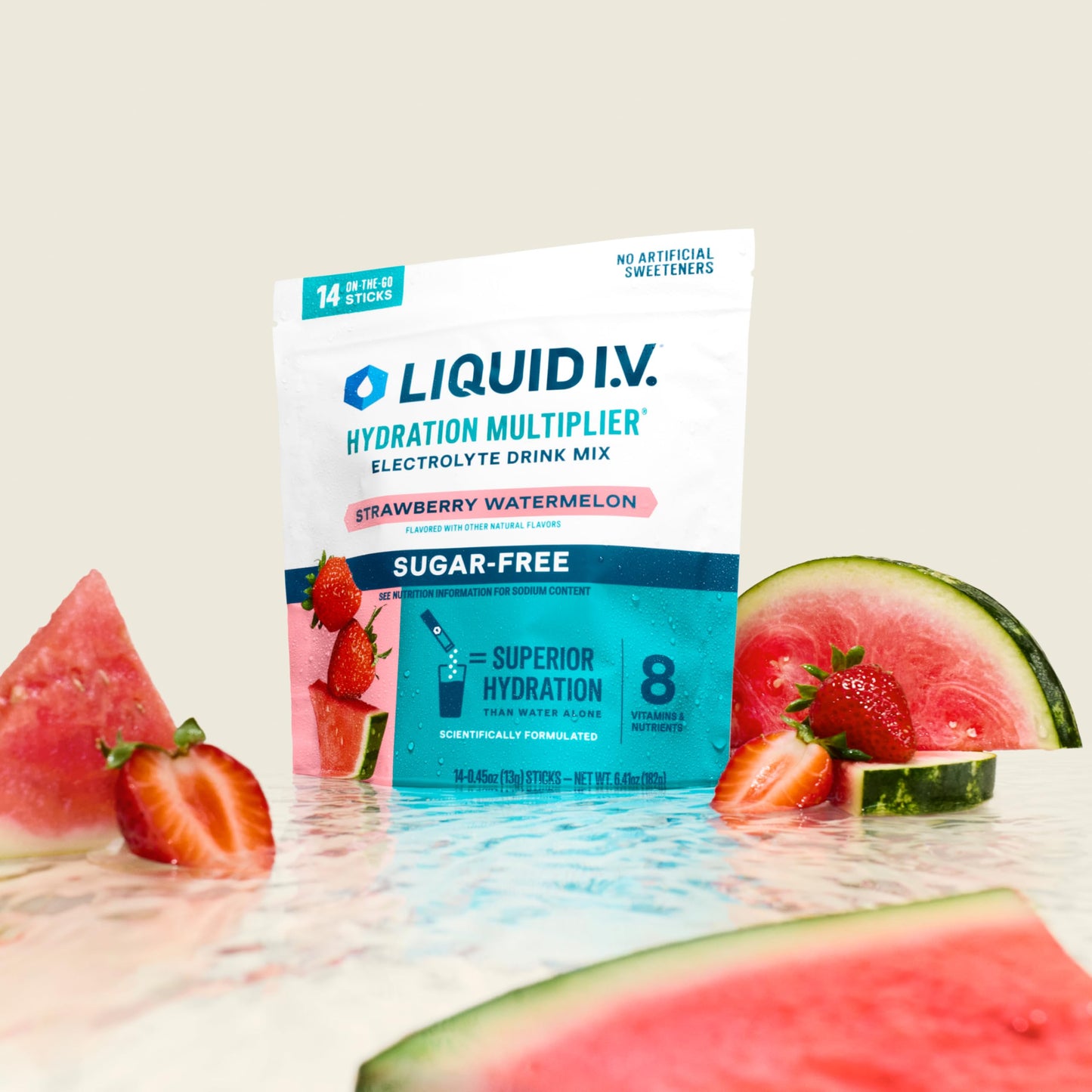 Liquid I.V.® Hydration Multiplier® Sugar-Free - Ring Pop Cherry | Electrolyte Powder Drink Mix | 1 Pack (14 Servings)