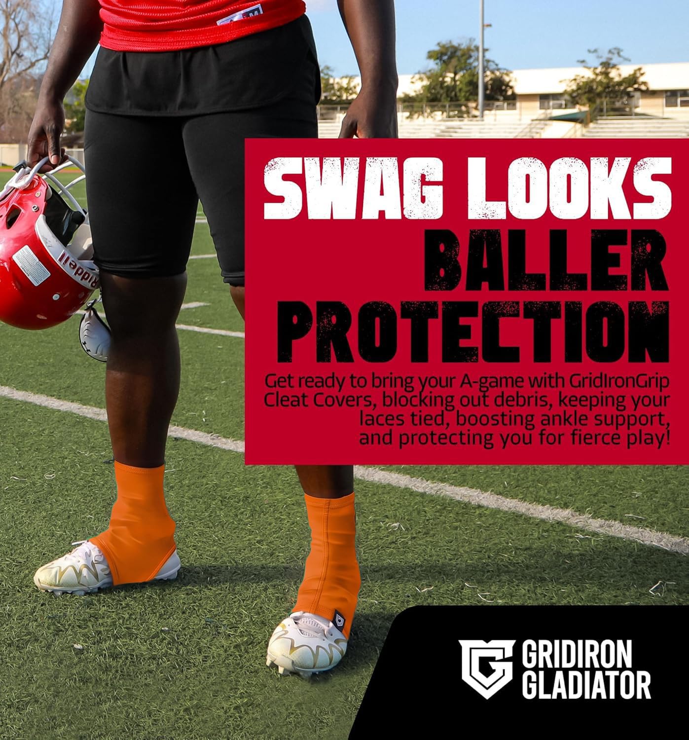 Gridiron Gladiator Football Spats - Spat Cleat Covers for Youth or Adult - Cover Cleats for Baseball Soccer Football - Shoe Sleeves - Sports Gear - Green - Medium