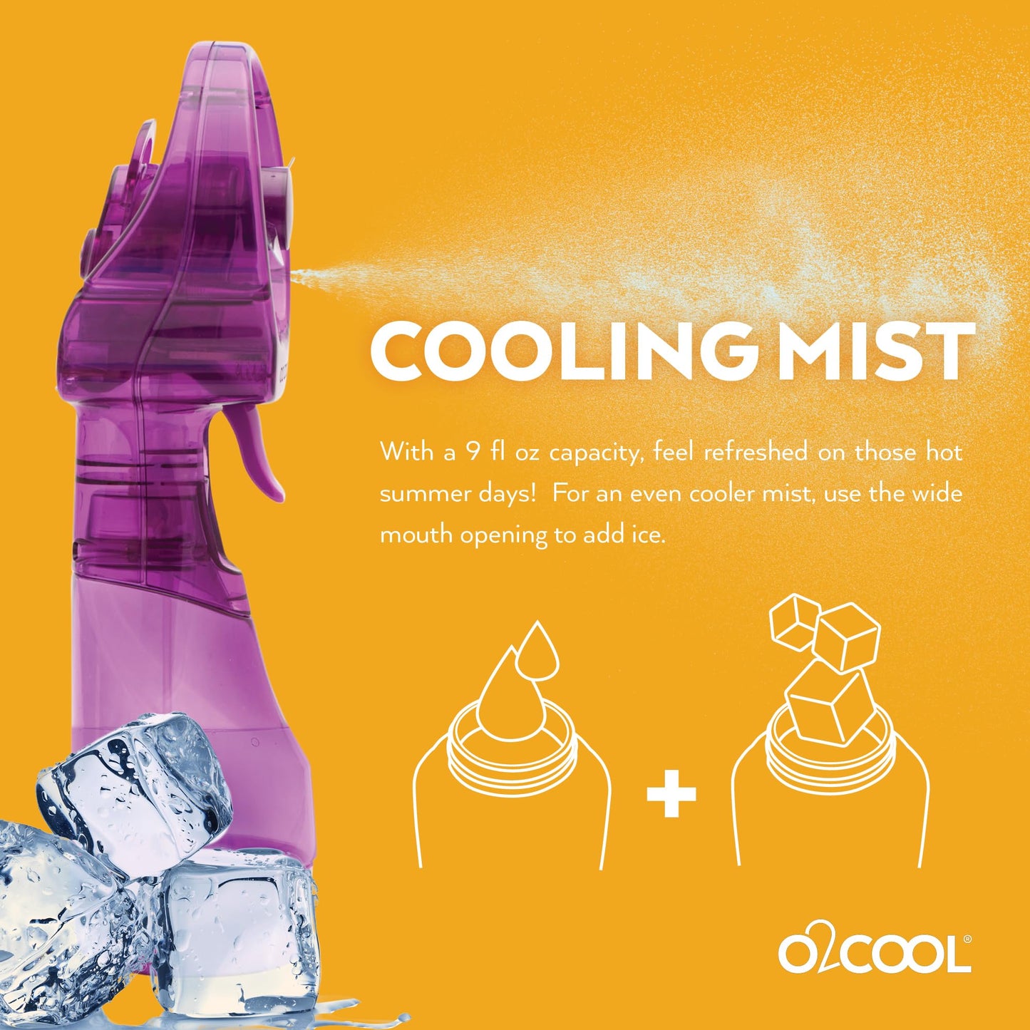 O2COOL Deluxe Handheld Battery Powered Water Misting Fan (Green)