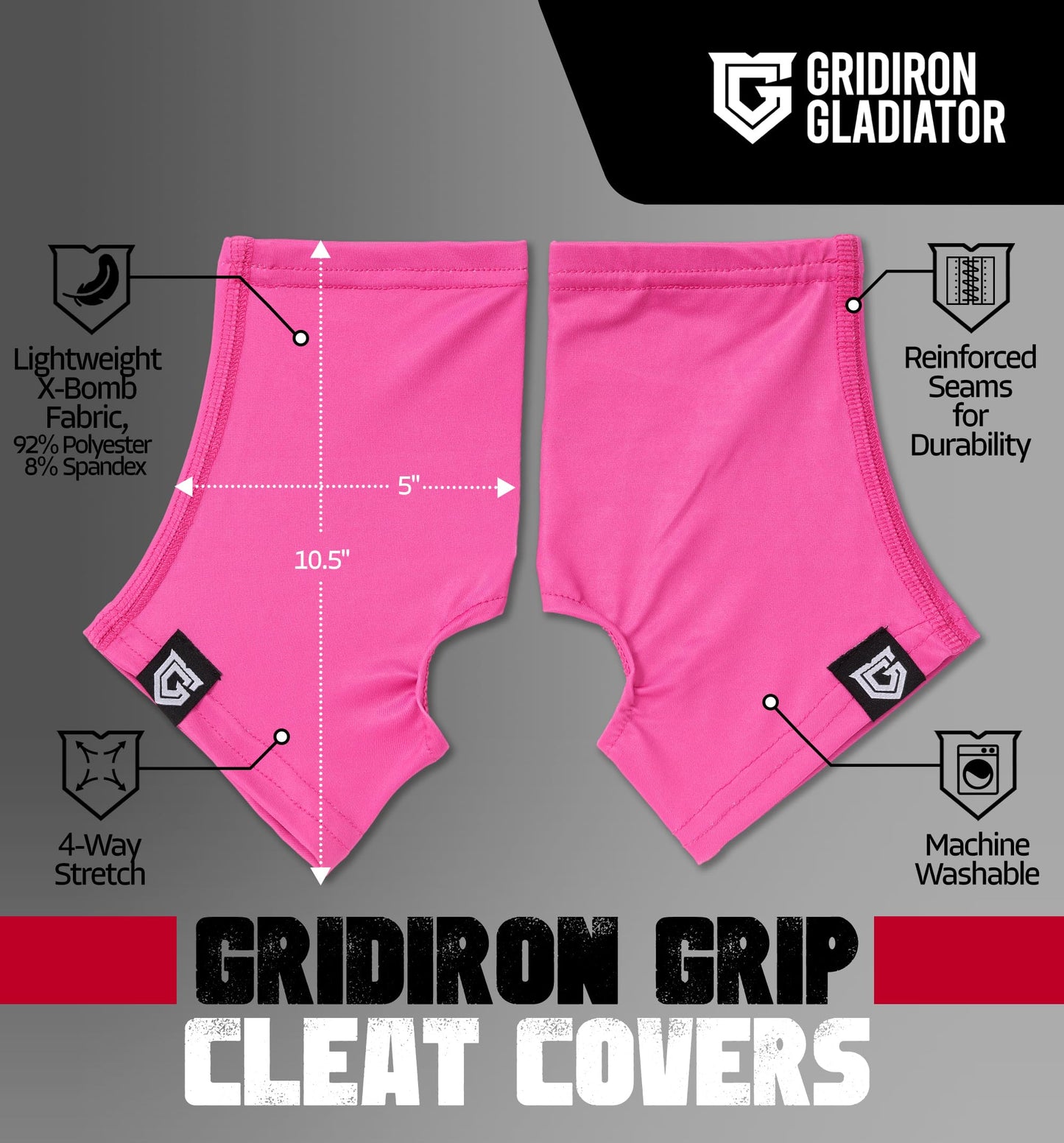 Gridiron Gladiator Football Spats - Spat Cleat Covers for Youth or Adult - Cover Cleats for Baseball Soccer Football - Shoe Sleeves - Sports Gear - Green - Medium