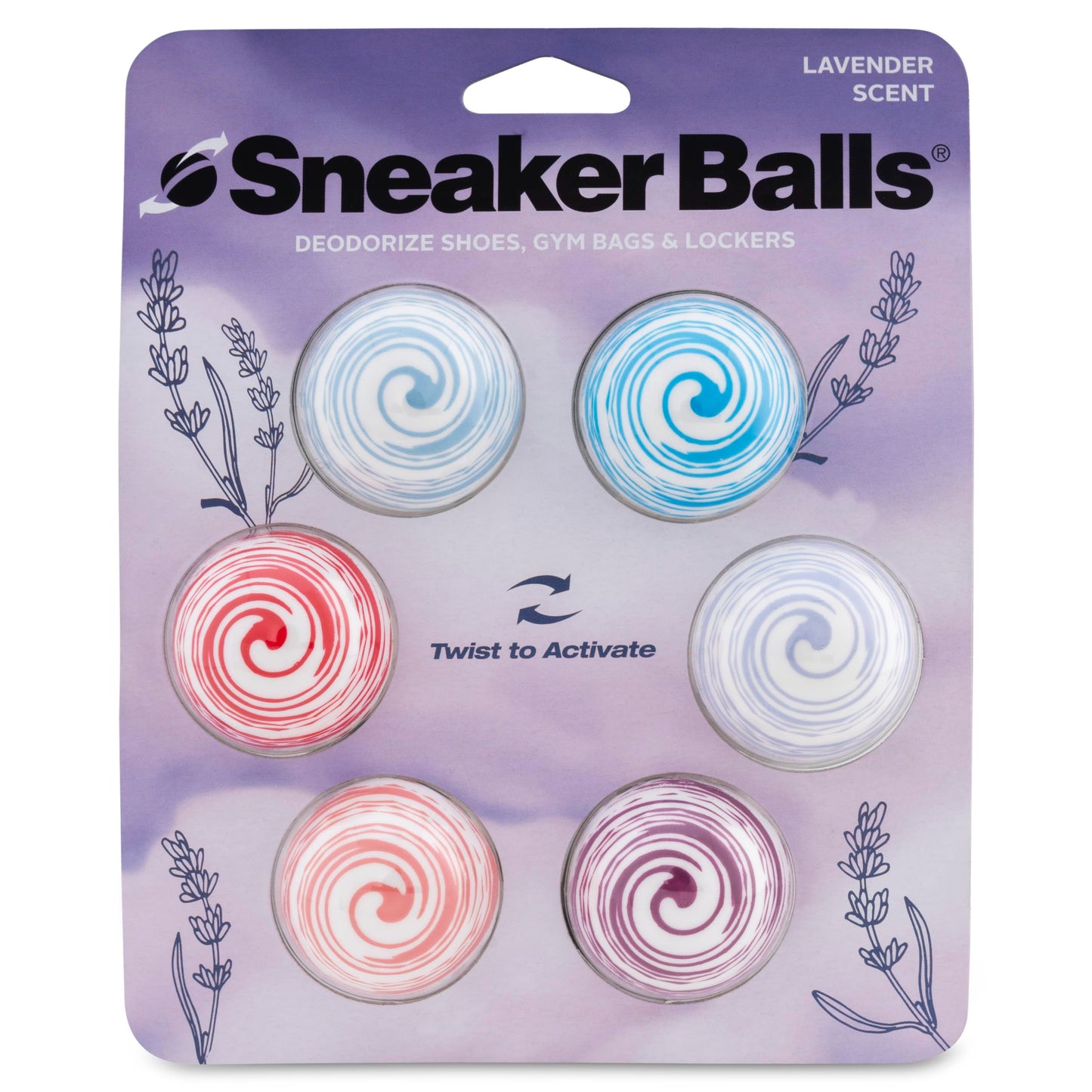 Sneaker Balls Odor-Fighting Shoe Fresheners, Eliminates Unpleasant Smells, Perfect For Sneakers, Gym Bags, Gear Bags, Drawers, Lockers, And More!, Football, 2 Pack