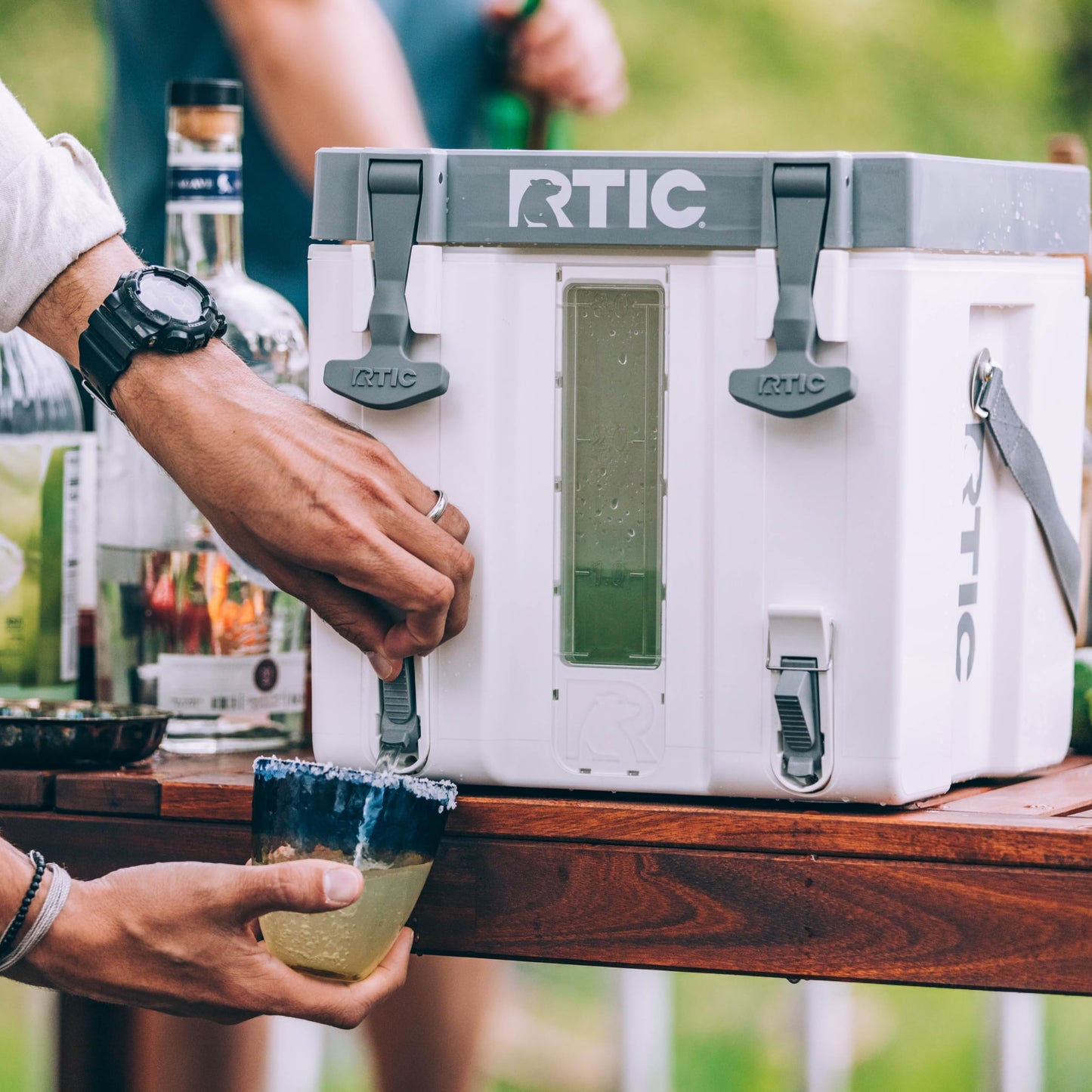 RTIC Halftime 3 Gallon Water Cooler Dispenser, Dual Taps, White | Insulated Beverage Dispenser for Sports, Parties, Camping, BBQ and Picnics, Dual Taps, Stackable, BPA Free
