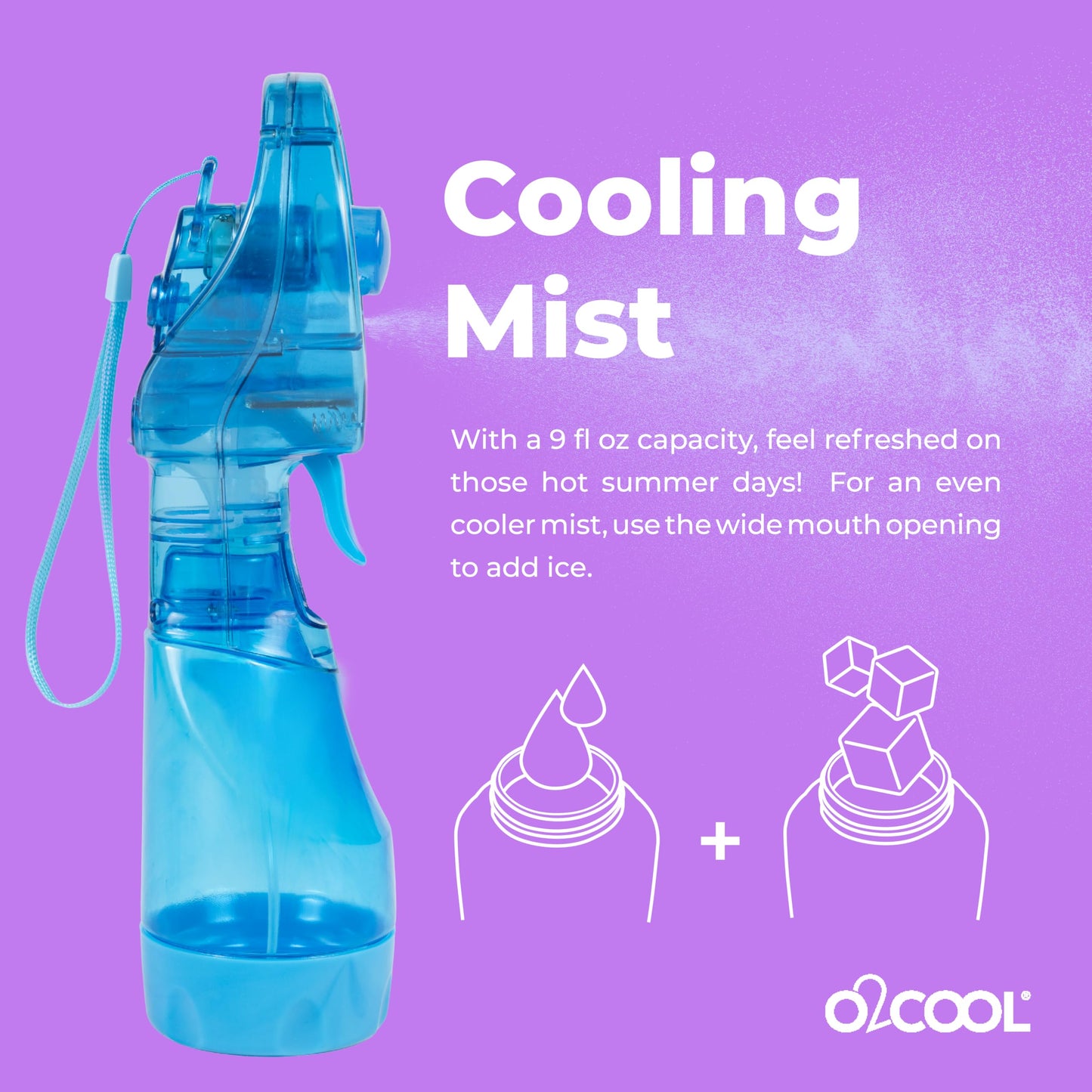 O2COOL Deluxe Handheld Battery Powered Water Misting Fan (Green)