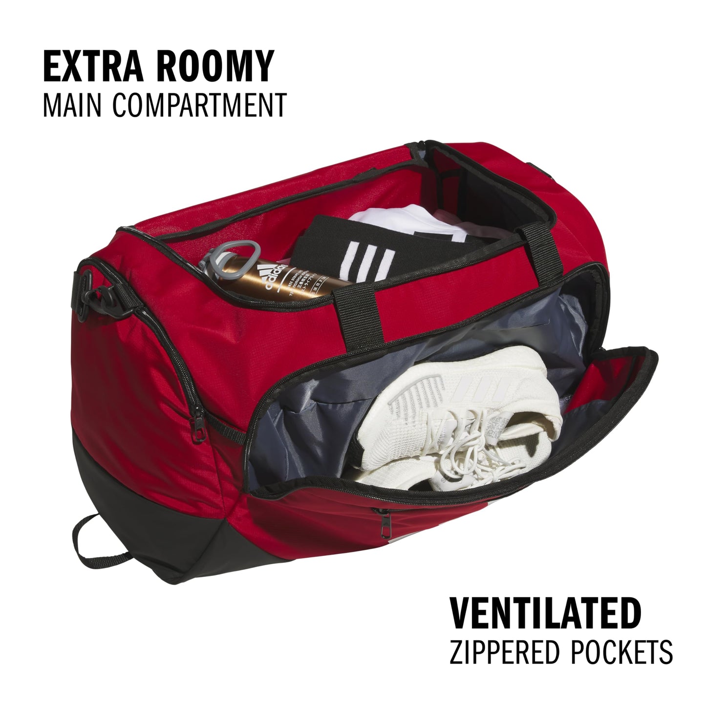 adidas Defender 5 Duffel Bag for Sports, Gym and Travel, Black, OSFA