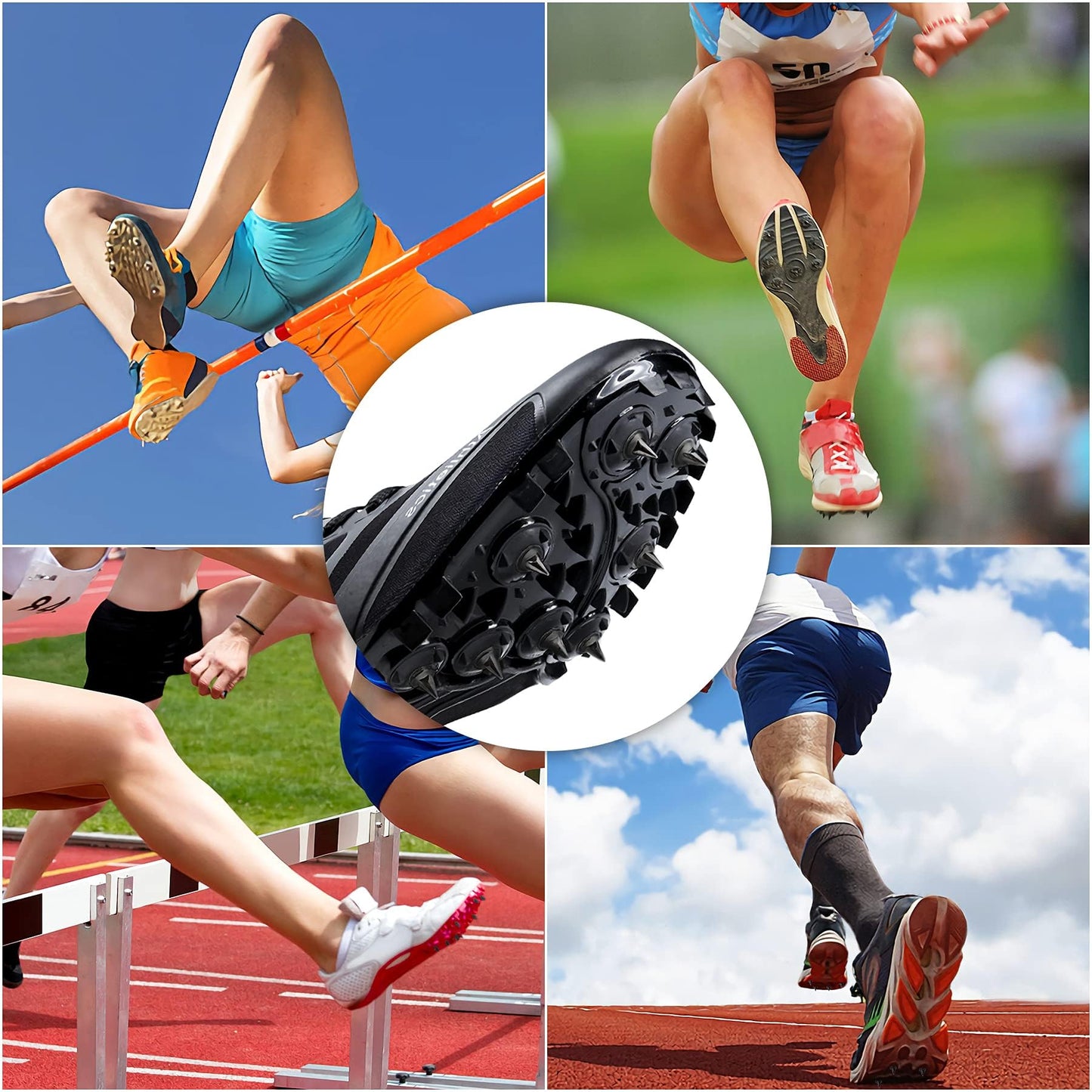 JULMELON 120PCS 1/4inch Stainless Steel Track and Cross Country Spikes Golf Shoe Spikes with Spike Wrench, Replacement Spikes for Sprint Sports Short Running Track Shoes