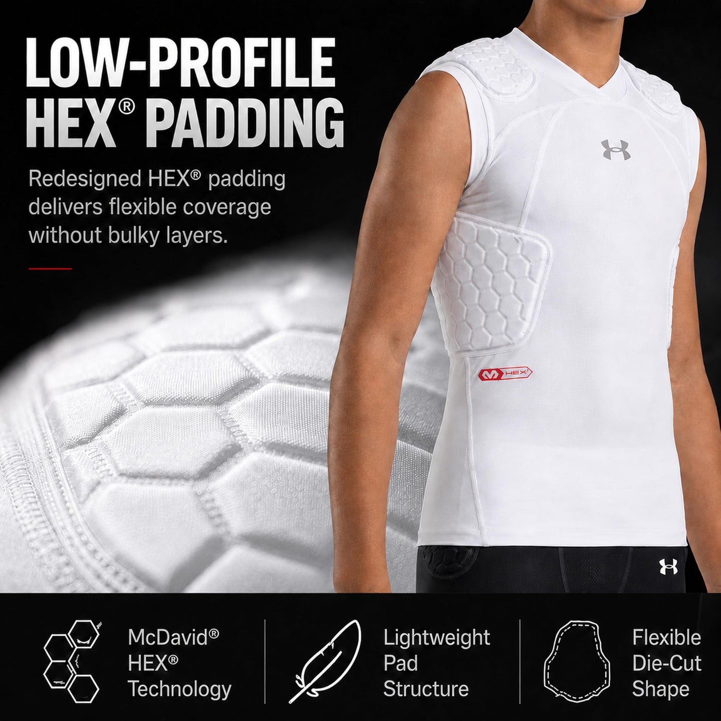 Under Armour Gameday Pro 5-Pad Youth Football Compression Shirt Protective Top