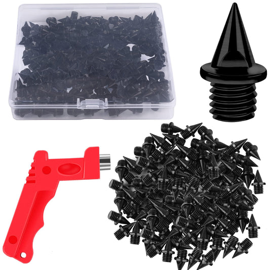 JULMELON 120PCS 1/4inch Stainless Steel Track and Cross Country Spikes Golf Shoe Spikes with Spike Wrench, Replacement Spikes for Sprint Sports Short Running Track Shoes