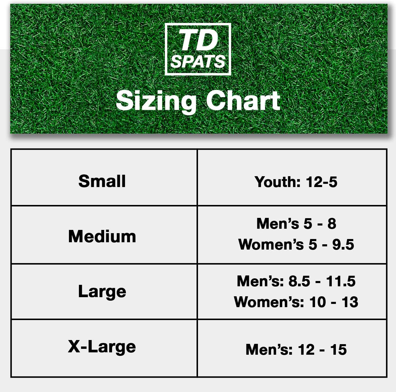 TD Spats Football Cleat Covers - Premium Wraps for Cleats | for Football, Soccer, Field Hockey, or Turf