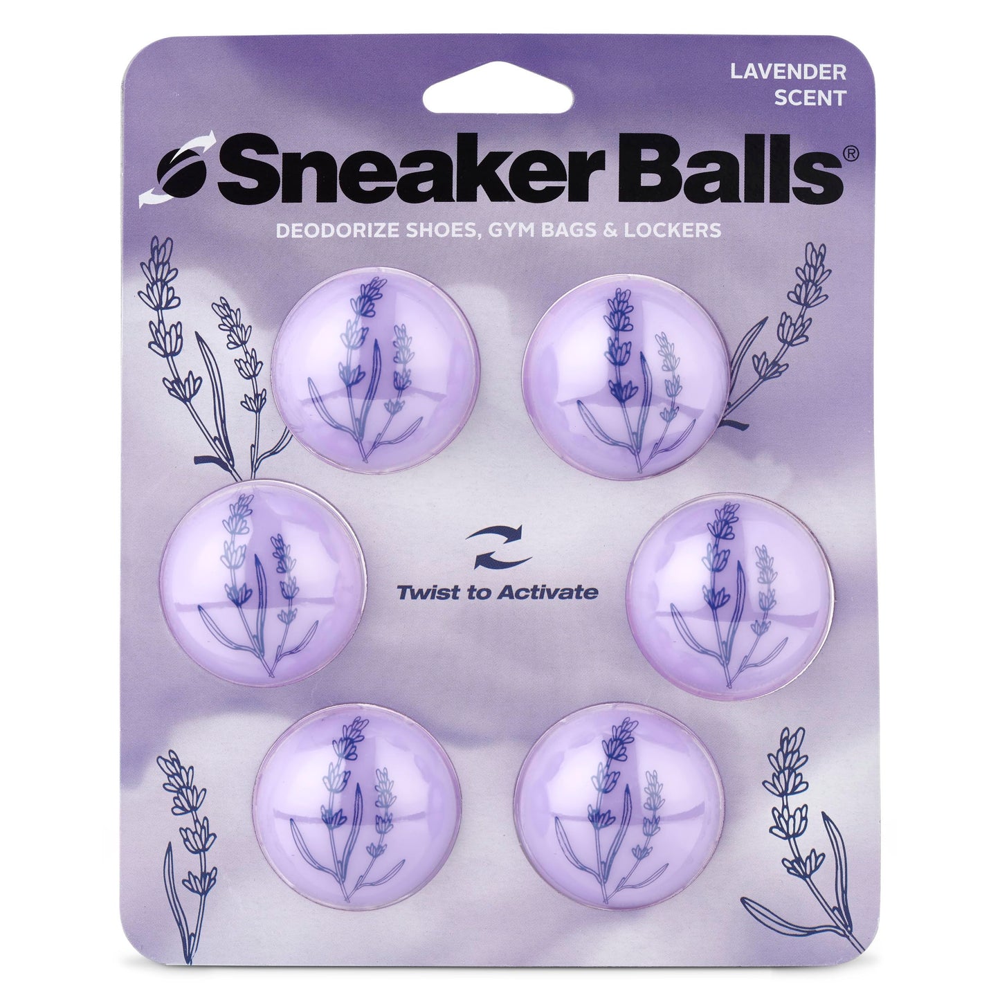 Sneaker Balls Odor-Fighting Shoe Fresheners, Eliminates Unpleasant Smells, Perfect For Sneakers, Gym Bags, Gear Bags, Drawers, Lockers, And More!, Football, 2 Pack