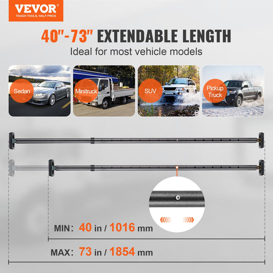 Cargo Bar, Truck Bed Bar Adjustable From Heavy-duty Steel Cargo Stabilizer Bar With 220 Lbs Capacity, Truck Load Bar Stop Sliding For Pickup Truck Bed, SUV, Minitruck