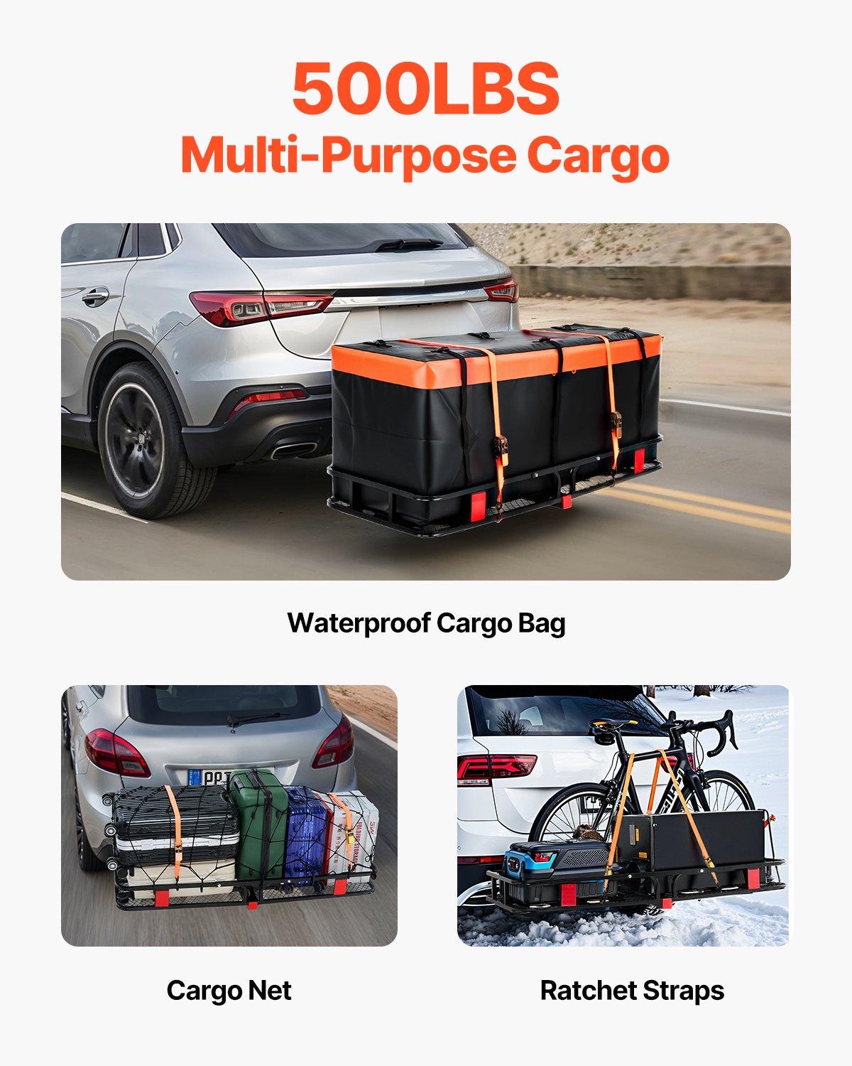 500 Lbs Hitch Cargo Carrier Folding Hitch Cargo Carrier With Cargo Net
