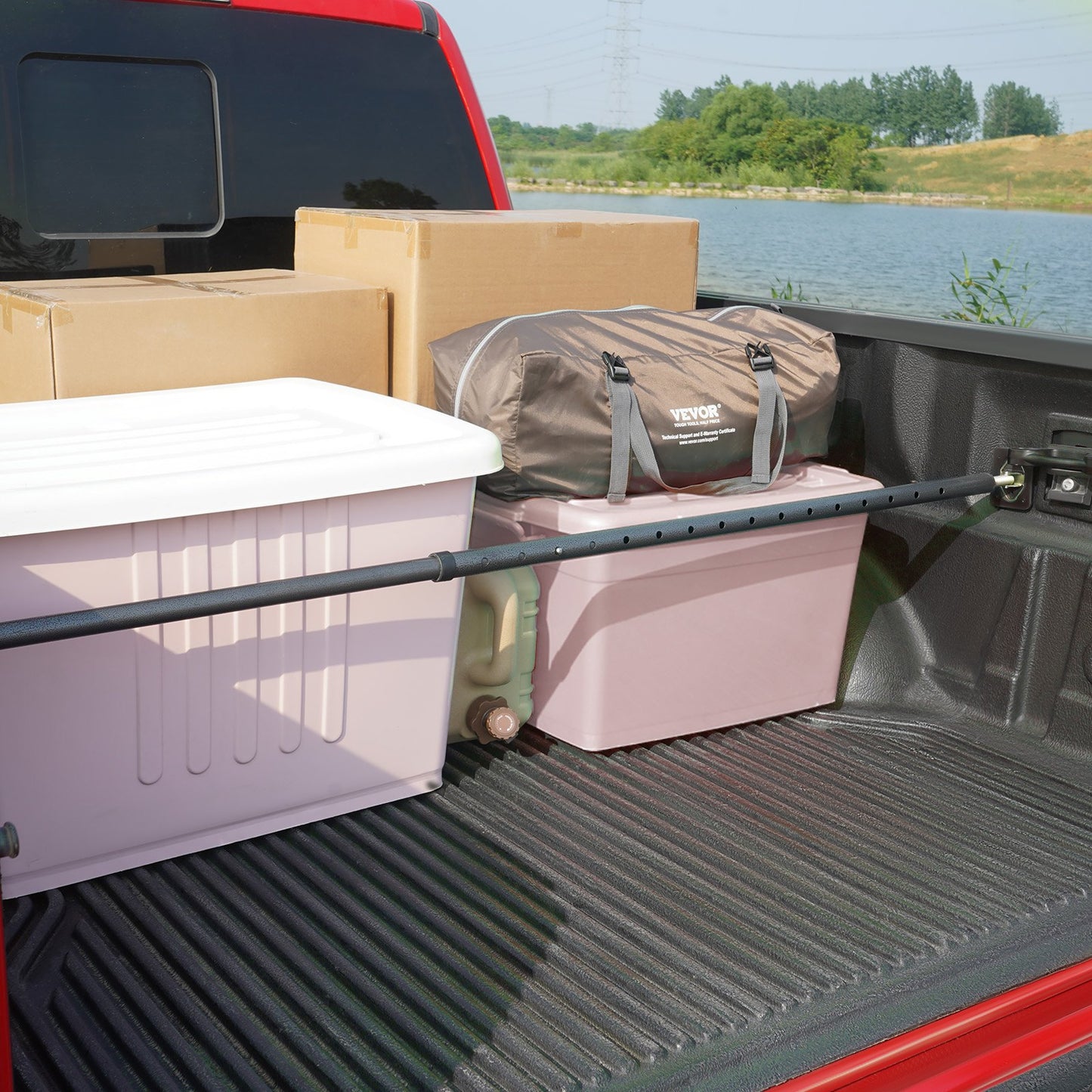 Cargo Bar, Truck Bed Bar Adjustable From Heavy-duty Steel Cargo Stabilizer Bar With 220 Lbs Capacity, Truck Load Bar Stop Sliding For Pickup Truck Bed, SUV, Minitruck